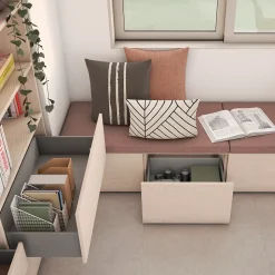 Emuca Tiroir extérieur Vertex avec réglages 3D hauteur 178 mm, 40kg, profondeur 450mm, Acier, Peint en aluminium