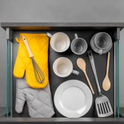 Emuca Tiroir Extérieur Vertex 40kg côtés en verre 131mm de haut, 450mm de profondeur, Acier & Aluminium et Verre, Gris Anthracite