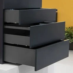 Emuca Tiroir extérieur Vertex Push Synchro avec réglages 3D, hauteur 93mm, 40kg, profondeur 400mm, Acier, Gris antracite