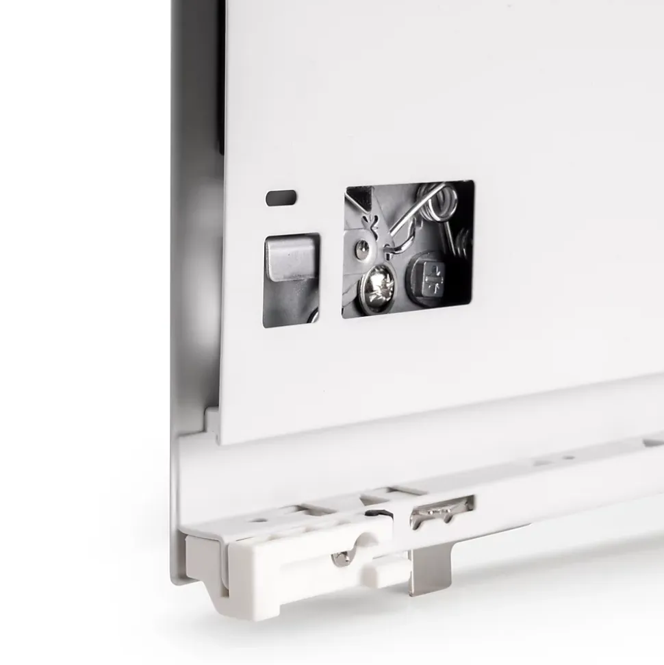 Emuca Tiroir extérieur Vertex Push Synchro avec réglages 3D, hauteur 93mm , 40kg, profondeur 400mm, Acier, Peint en blanc