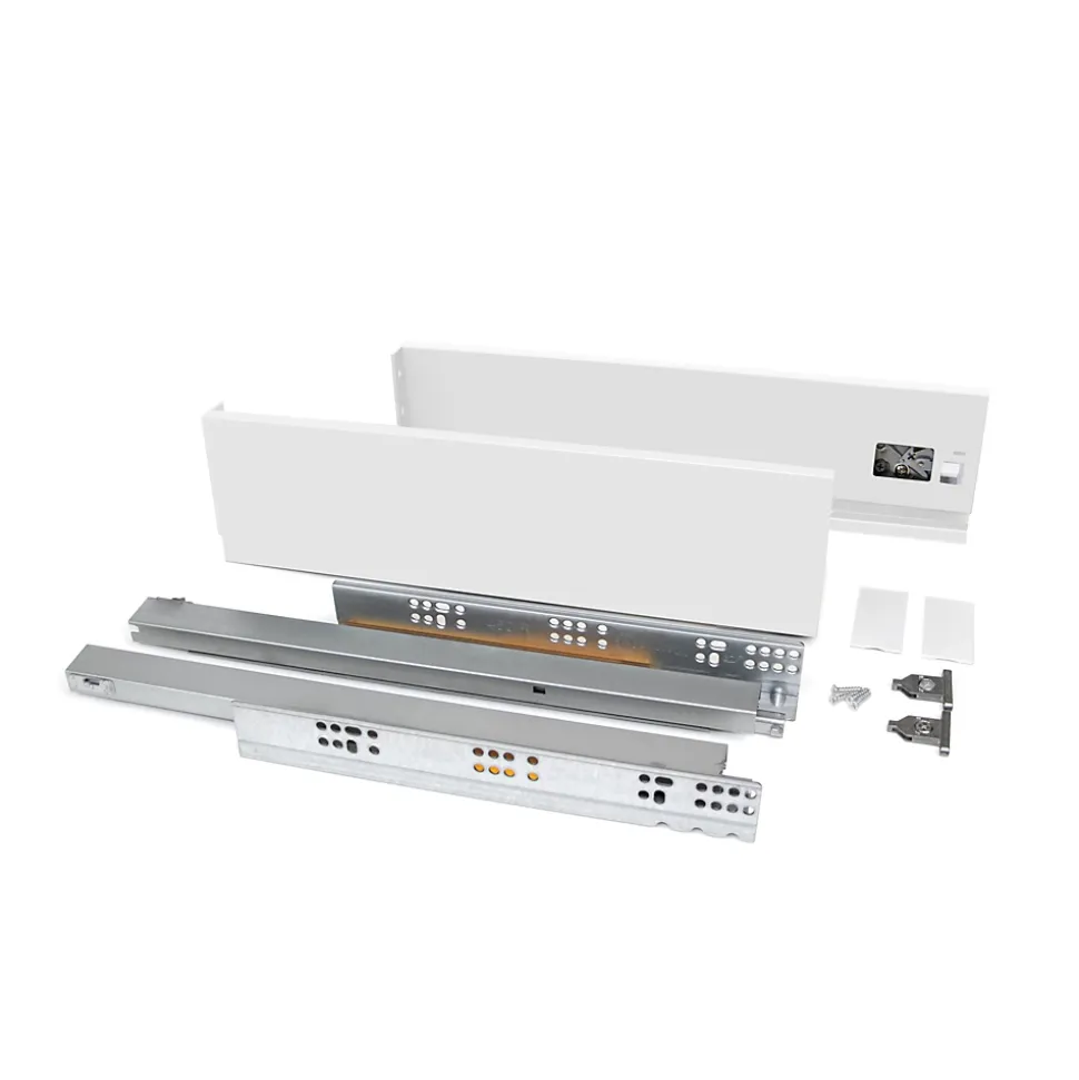 Emuca Tiroir extérieur Vertex 40kg hauteur 93mm, profondeur 450mm, Acier, Peint en blanc