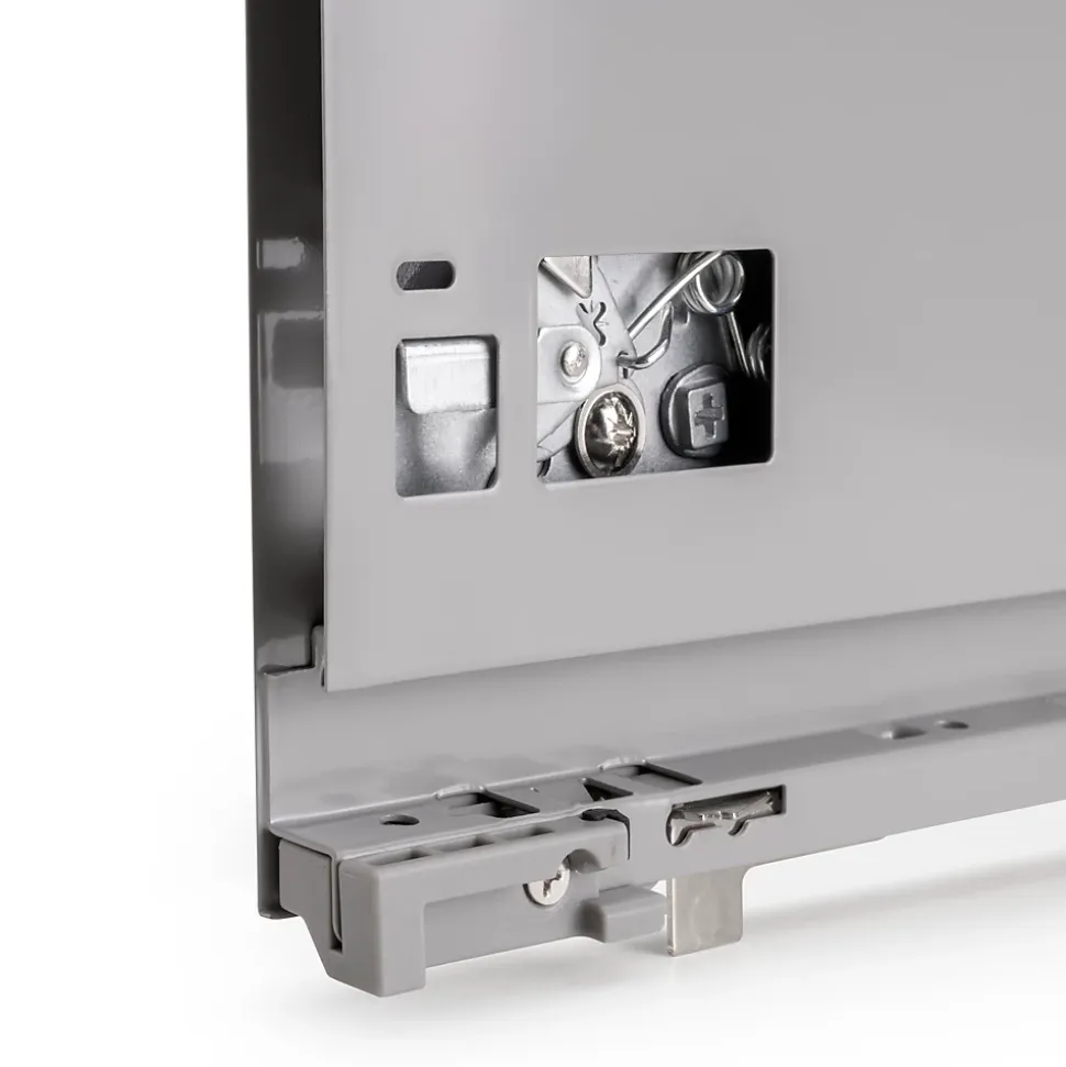 Emuca Tiroir extérieur Vertex avec réglages 3D hauteur 178mm, 40kg, profondeur 500mm, Acier, Peint en aluminium