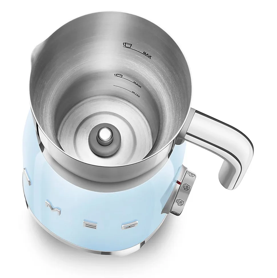 Emulsionneur de lait 500w 0.6l bleu azur Smeg MFF11PBEU années 50
