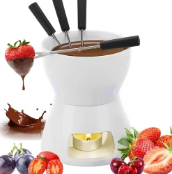 Ensemble à fondue en céramique avec fourchettes