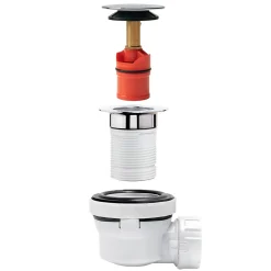 Ensemble bonde et siphon de lavabo Quick-Clac Wirquin Nano 6.7 Sortie Ø32 mm - 1/4 de tour