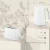 Ensemble bouilloire et grille-pain moderne - 1,7L 2200W - 2 tranches, brunissage 7 niv. - chromé blanc