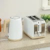 Ensemble bouilloire grille-pain vintage - grille-pain 2200W, bouilloire 1,7L - blanc gris effet bois