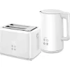 Ensemble bouilloire 1,5L et grille-pain 2200W 2 tranches 7 niveaux de brunissage plateau à miettes blanc gris