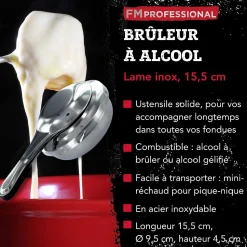 Ensemble de 2 Brûleurs alcool fondue savoyarde FM Professional
