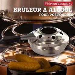 Ensemble de 2 Brûleurs alcool fondue savoyarde FM Professional