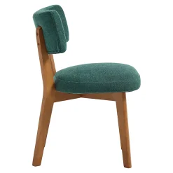 Ensemble de 2 chaises de salle à manger,style milieu du siècle,pieds en bois massif,assise rembourrée en tissu