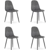 Ensemble de 4 chaises Valora DAPI en velours gris foncé comYERRable