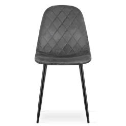 Ensemble de 4 chaises Valora DAPI en velours gris foncé comYERRable