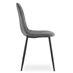 Ensemble de 4 chaises Valora DAPI en velours gris foncé comYERRable