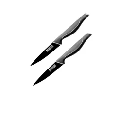 Ensemble de 2 Couteaux de cuisine cranté Nirosta Black Edition