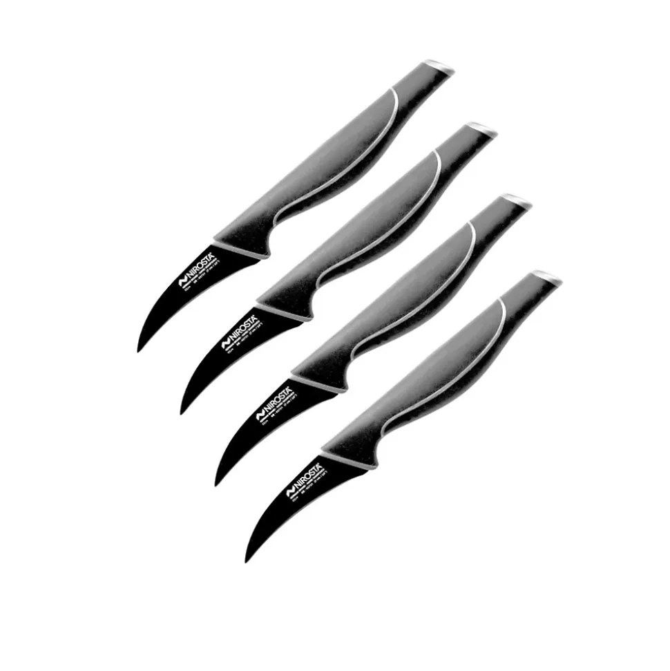 Ensemble de 4 Couteaux d'office 19 cm Nirosta Black Edition