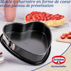 Ensemble de 2 Moules à charnière en forme de cœur 25 cm Dr. Oetker