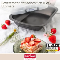 Ensemble de 2 Moules à gâteaux rectangulaire avec couvercle de transport 34 x 24 cm Zenker Bake Click and Go