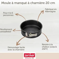Ensemble de 2 Moules à manqué à charnière 20 cm Zenker Black Metallic