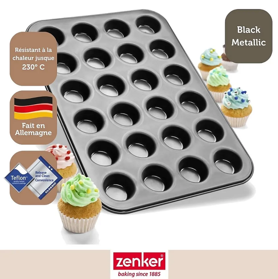 Ensemble de 2 Moules à muffins de 24 empreintes 38 x 16 cm Zenker Black Metallic