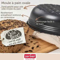 Ensemble de 2 Moules à pain ovale 26 x 16 cm Zenker Black Metallic