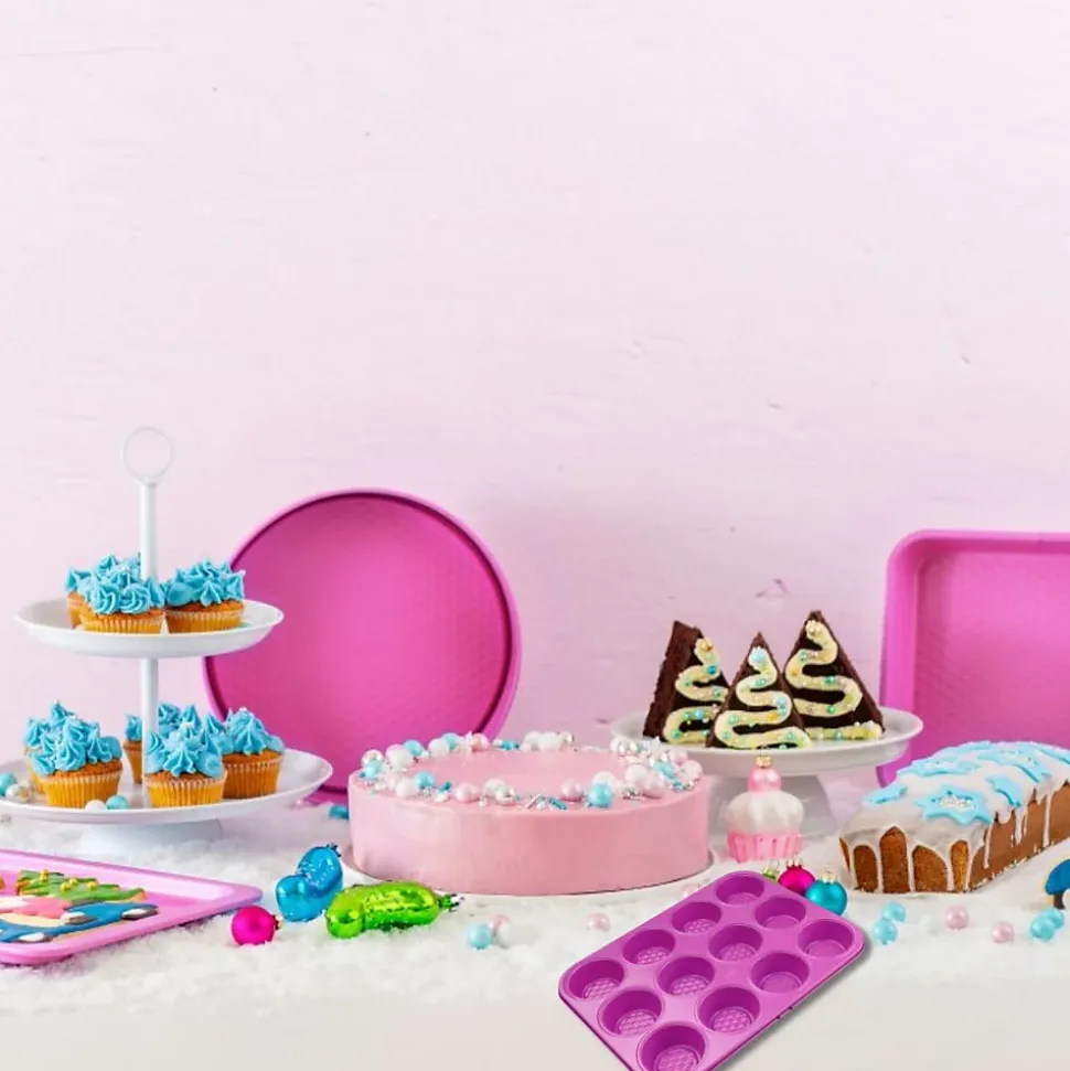 Ensemble de 4 moules fuchsia de 23 à 38 cm Tasty Pâtisserie