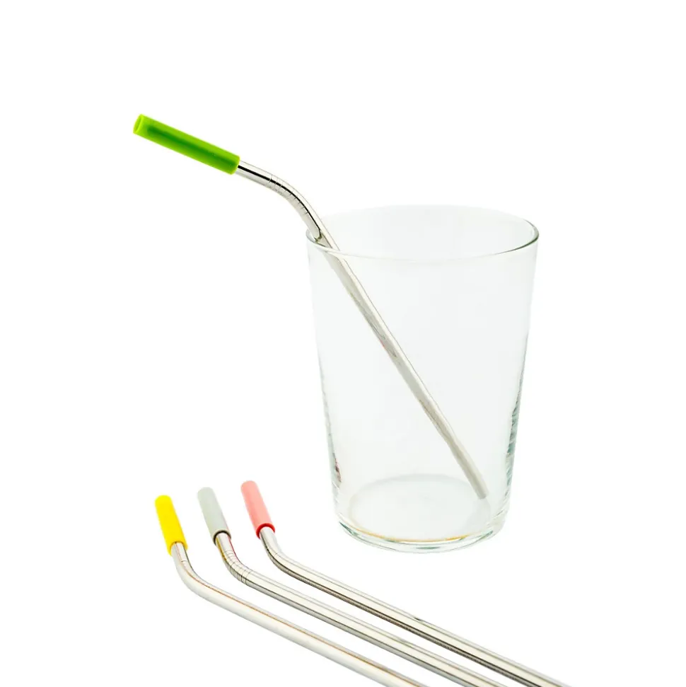 Ensemble de 4 pailles en acier avec marqueurs Inox - Pailles par Koala