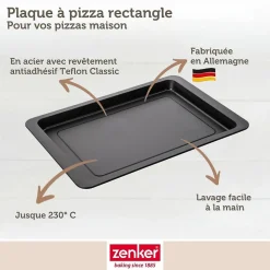 Ensemble de 2 Plaques à pizza rectangulaire 42 x 29 cm Zenker Spécial Countries
