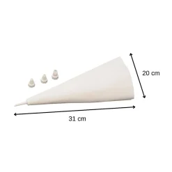 Ensemble de 2 Poches à douille réemployable et 4 embouts plastique 31 cm Zenker Smart Pastry
