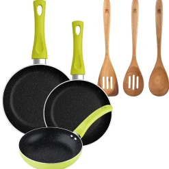 Ensemble de 3 poeles a frire San Ignacio Molen 20-24-28cm avec ustensiles de cuisine