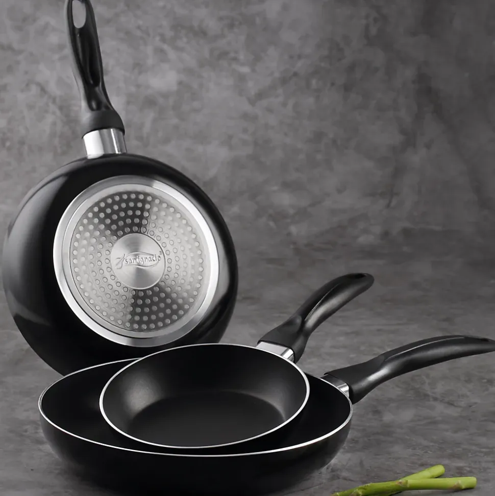 Ensemble de 3 poeles a frire San Ignacio Navy Black 16-20-24cm avec ustensiles de cuisine