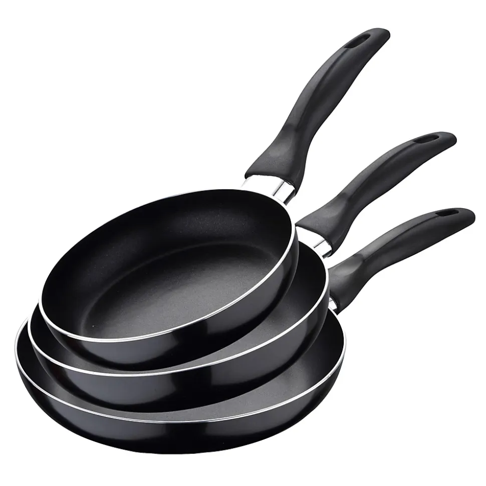 Ensemble de 3 poeles a frire San Ignacio Navy Black 16-20-24cm avec ustensiles de cuisine