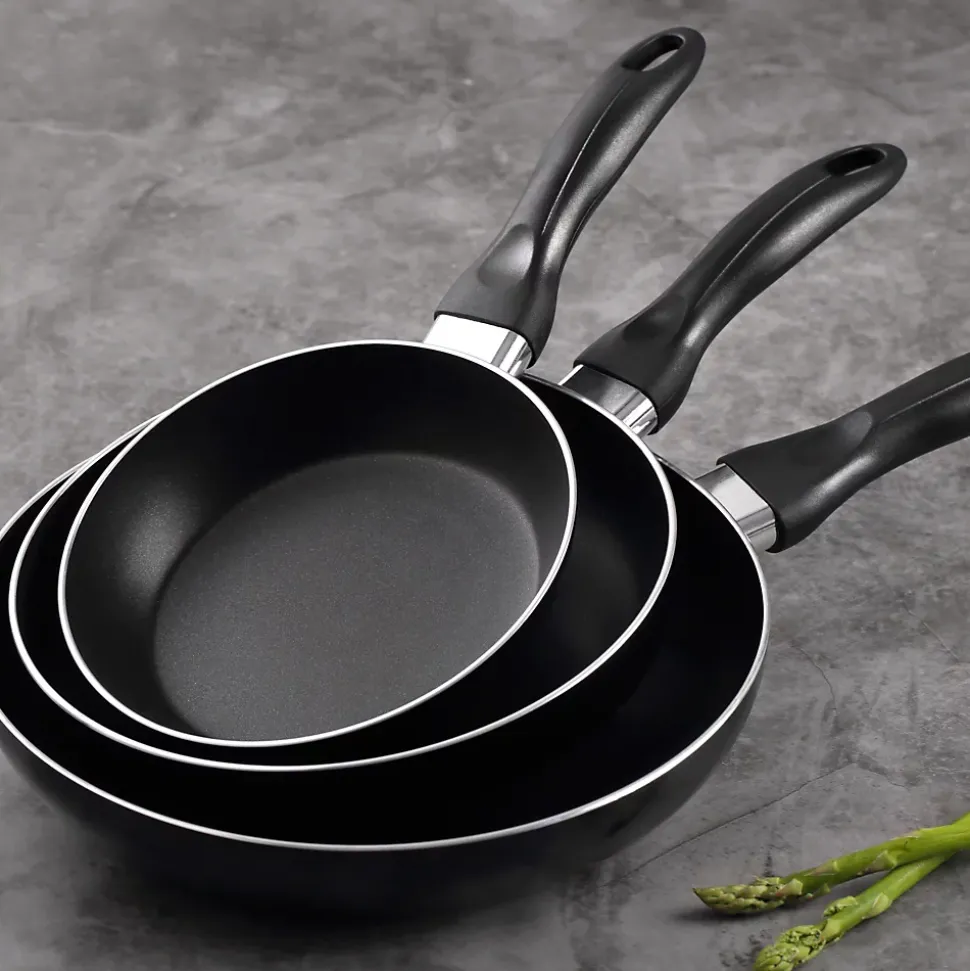 Ensemble de 3 poeles a frire San Ignacio Navy Black 16-20-24cm avec ustensiles de cuisine