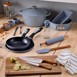 Ensemble de 3 poeles a frire Bergner Optimum Plus 18-22-26 cm avec ustensiles de cuisine
