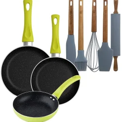 Ensemble de 3 poeles a frire San Ignacio Molen 20-24-28cm avec ustensiles de cuisine