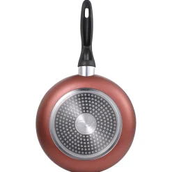 Ensemble de 3 poeles a frire San Ignacio en marbre rouge marine 16-20-24cm avec couverts