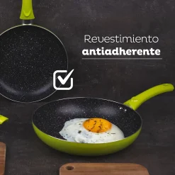 Ensemble de 3 poeles a frire San Ignacio Molen 20-24-28cm avec couverts