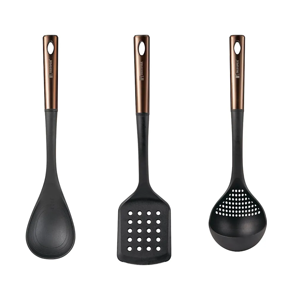 Ensemble de 3 poeles a frire San Ignacio Navy Red 16-20-24cm avec ustensiles de cuisine