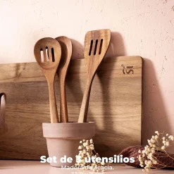 Ensemble de 3 poeles a frire San Ignacio Jolie 18-22-26cm avec ustensiles de cuisine
