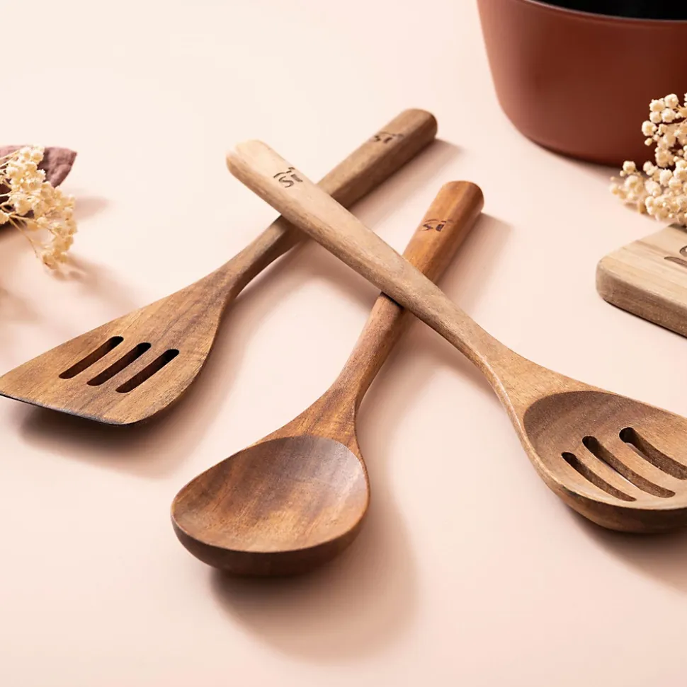 Ensemble de 3 poeles a frire San Ignacio Jolie 18-22-26cm avec ustensiles de cuisine