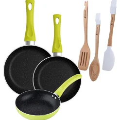 Ensemble de 3 poeles a frire San Ignacio Molen 20-24-28cm avec ustensiles de cuisine