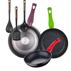 Ensemble de 3 poeles a frire San Ignacio Jolie 18-22-26cm avec ustensiles de cuisine