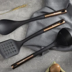 Ensemble de 3 poeles a frire San Ignacio Jolie 18-22-26cm avec ustensiles de cuisine