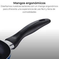 Ensemble de 3 poeles a frire San Ignacio Navy Paradise 16-20-24cm avec vaporisateur