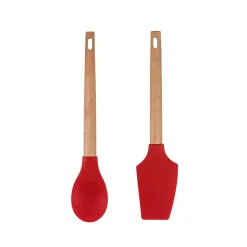 Ensemble de 3 poeles a frire San Ignacio Navy Red 16-20-24cm avec ustensiles de cuisine