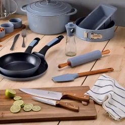 Ensemble de 3 poeles a frire San Ignacio Jolie 18-22-26cm avec couteaux de cuisine