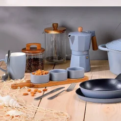 Ensemble de 3 poeles a frire Bergner Optimum Plus 18-22-26 cm avec cafetière a piston