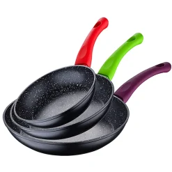 Ensemble de 3 poeles a frire San Ignacio Jolie 18-22-26cm avec vaporisateur