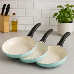 Ensemble de 3 poeles San Ignacio 16-20-24cm avec bloc a couteaux