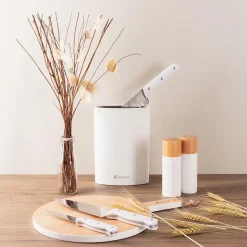 Ensemble de 3 poeles San Ignacio 16-20-24cm avec bloc a couteaux